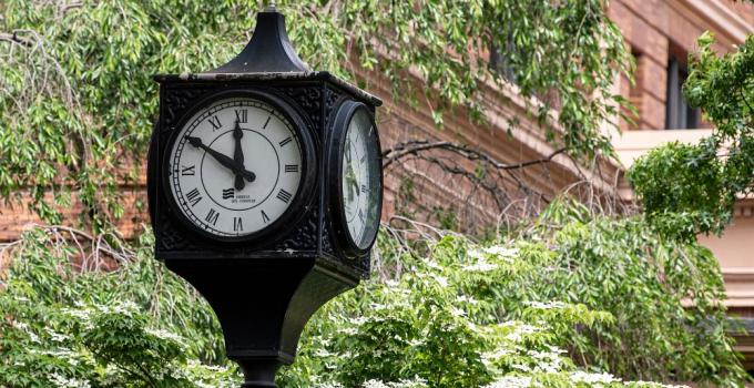 Pitt campus clock tower